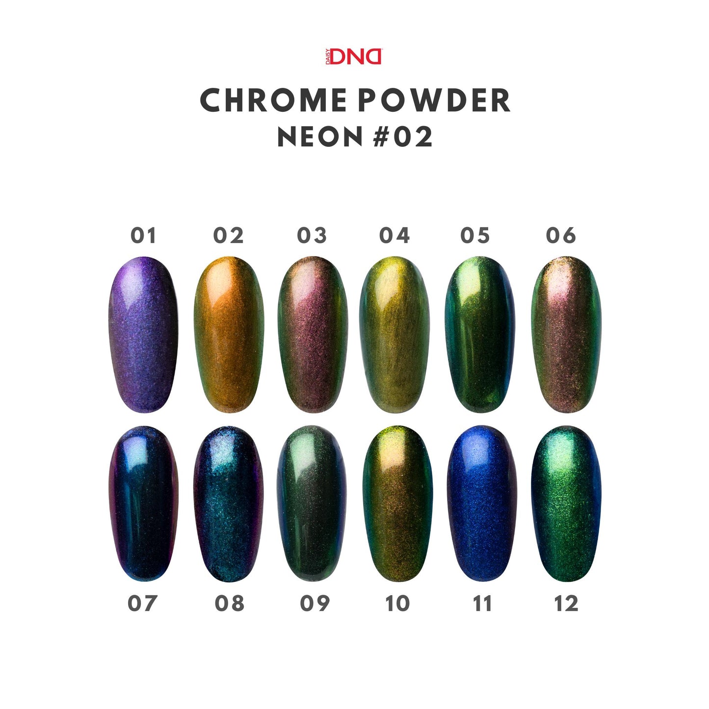 DND Chrome Powder — Neon #02 (12pcs.)