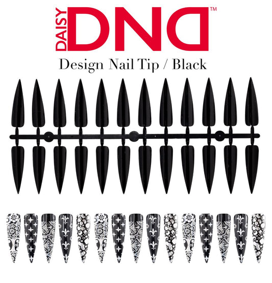 Black Nail Tip Design