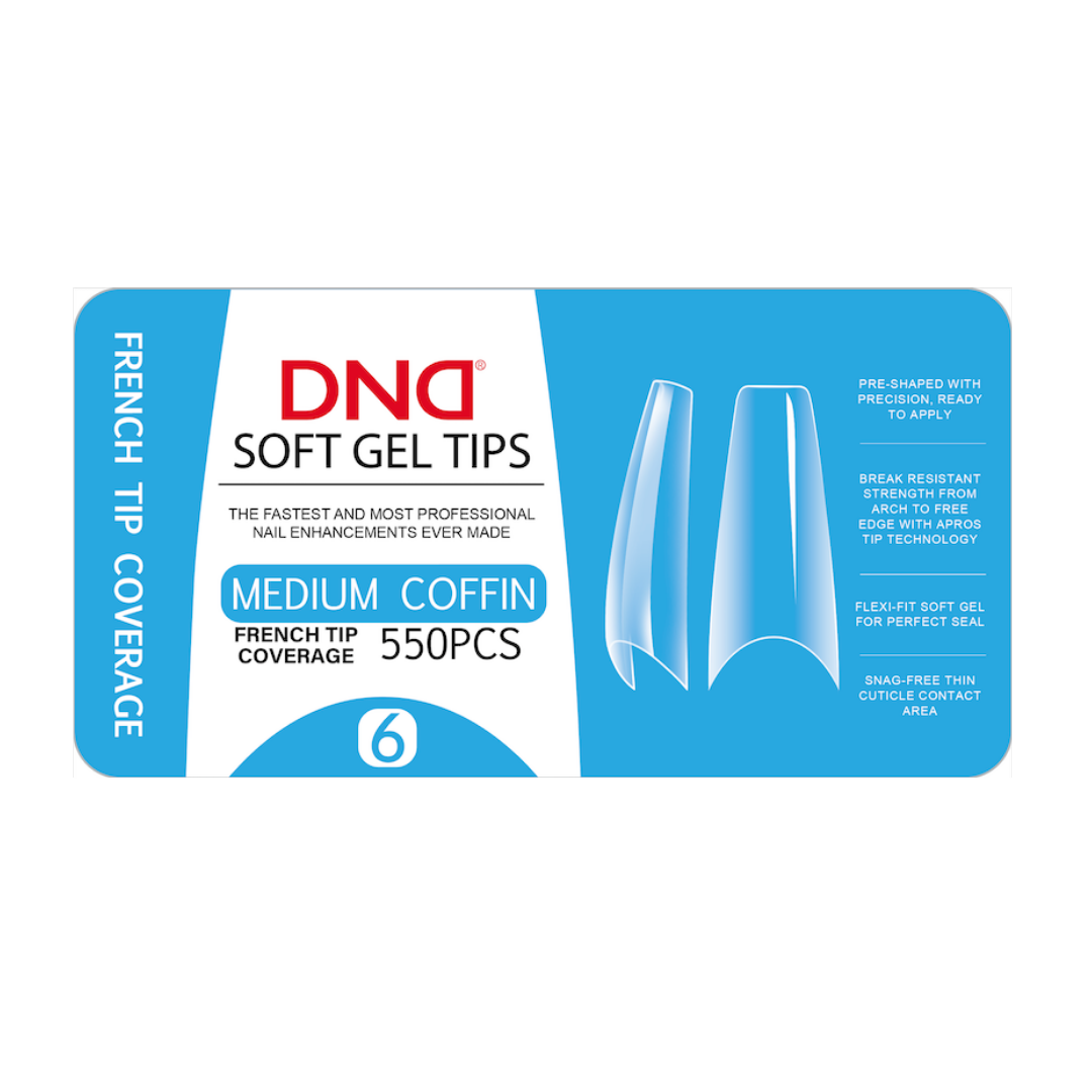 DND Soft Gel Tips - Medium Coffin #6